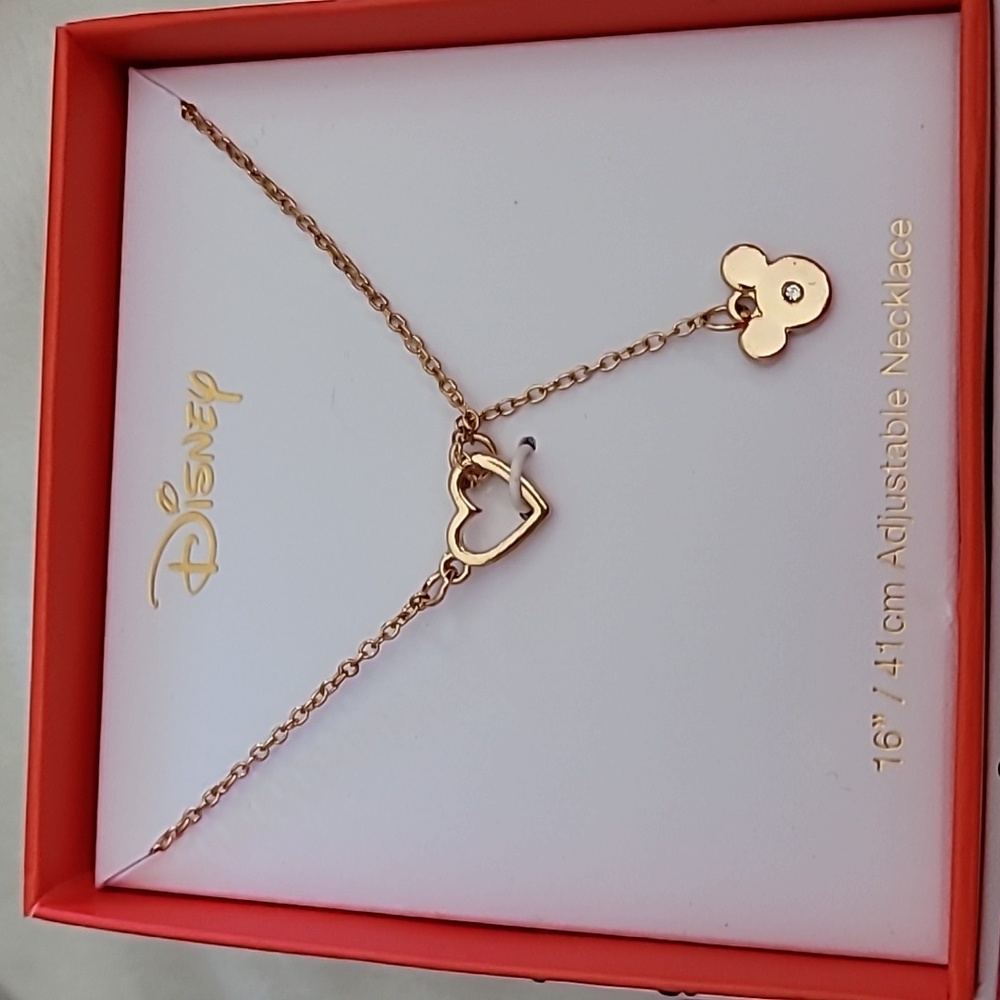 Magical Mickey Mouse and Heart Pendant Lariat Necklace Magical Mickey Mouse and - Picture 3 of 7